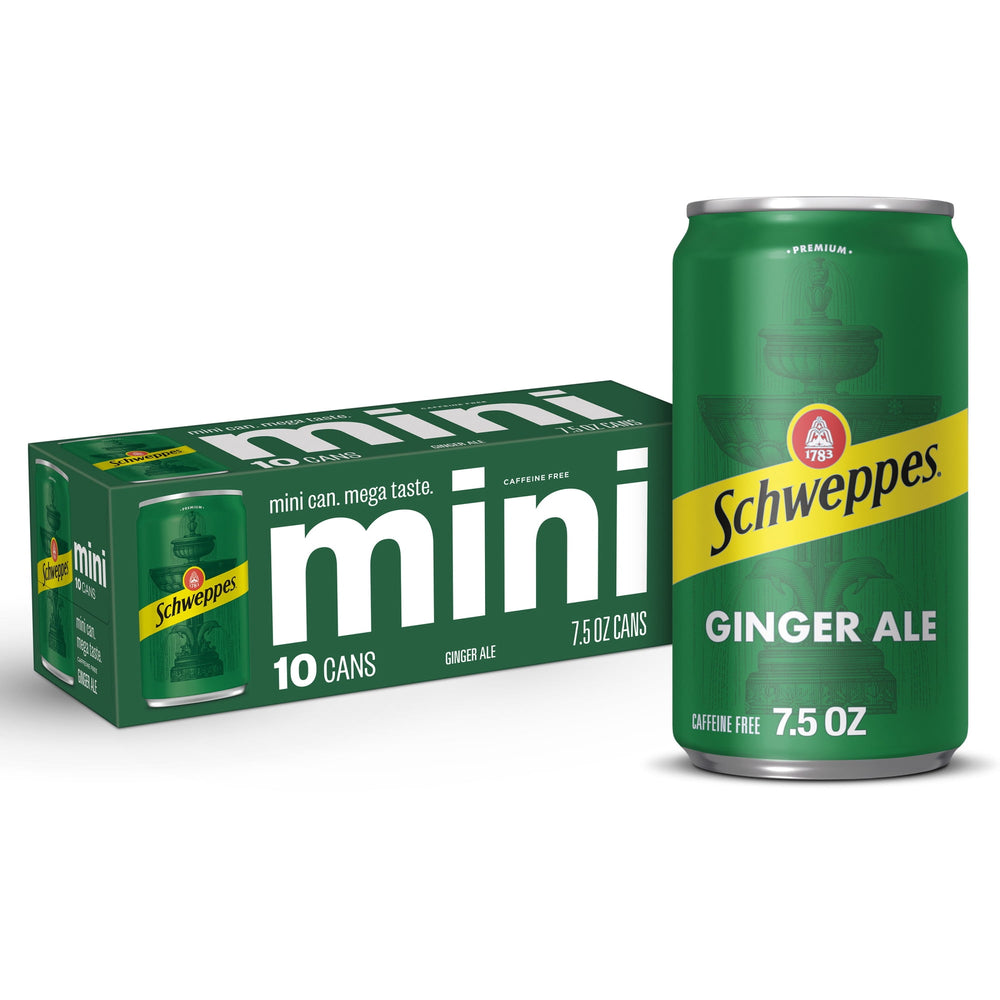 Schweppes Ginger Ale sin cafeína · Refresco · 10 latas de 222 ml