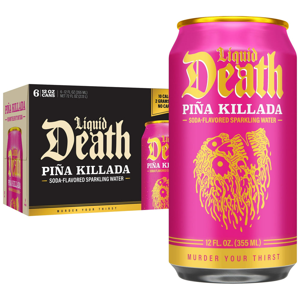 Liquid Death Pina Killada Soda · Agua mineral · 6 latas de 355 ml