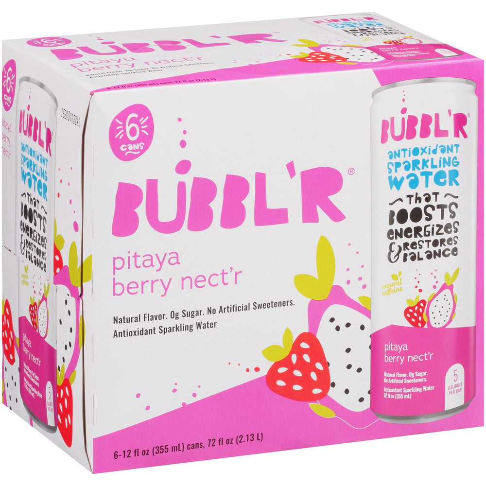 BUBBL'R Antioxidant Pitaya Berry Nect'r · Agua mineral · 6 latas de 355 ml