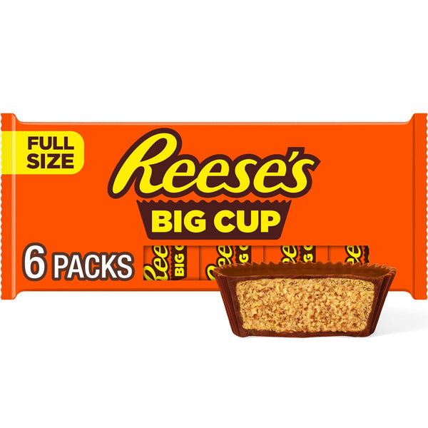 Reese's Big Cup Milk Chocolate Peanut Butter Cups · Caramelos · 6 pzas de 40 g