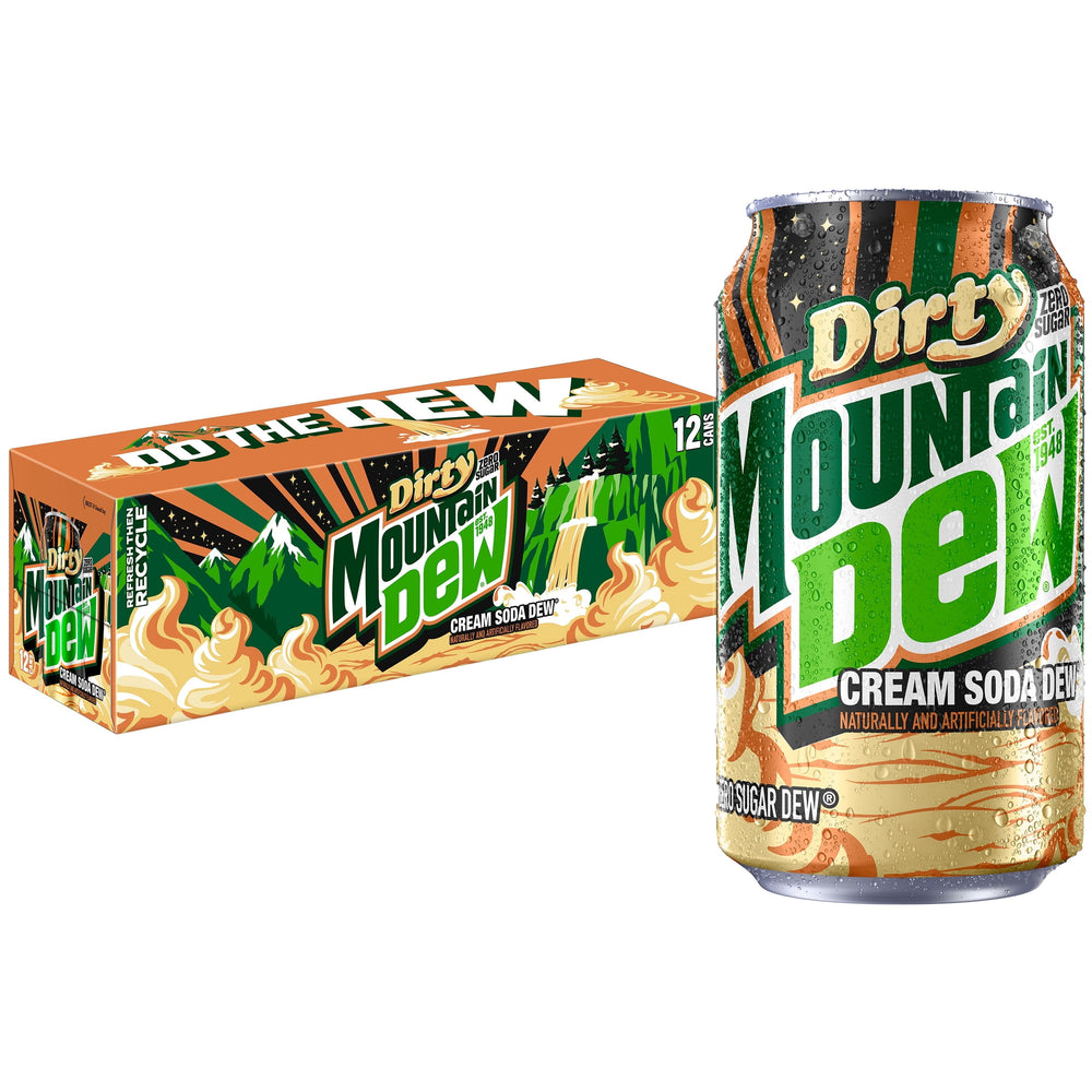 Mountain Dew Dirty Dew Cream Soda Zero Sugar · Refresco · 12 latas de 355 ml
