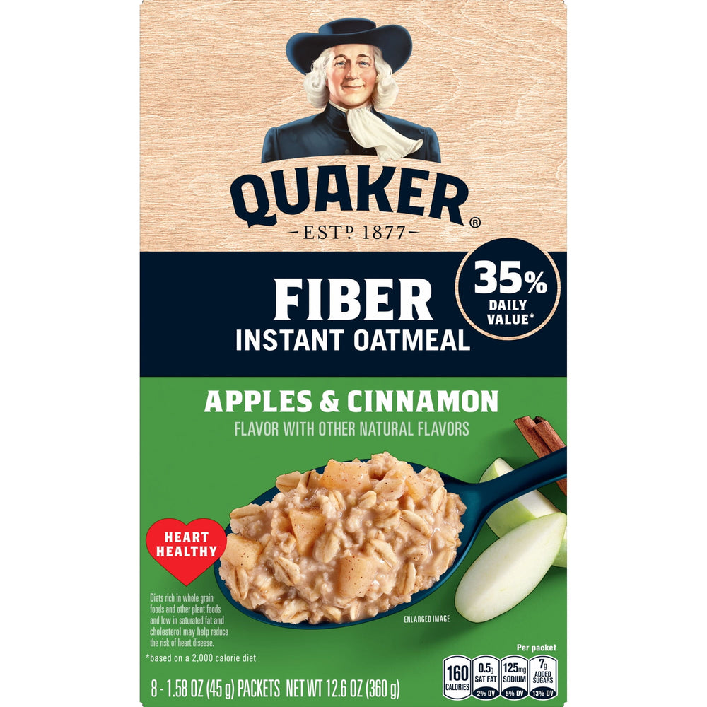 Quaker Fiber Apples & Cinnamon · Cereal · 8 pzas de 45 g