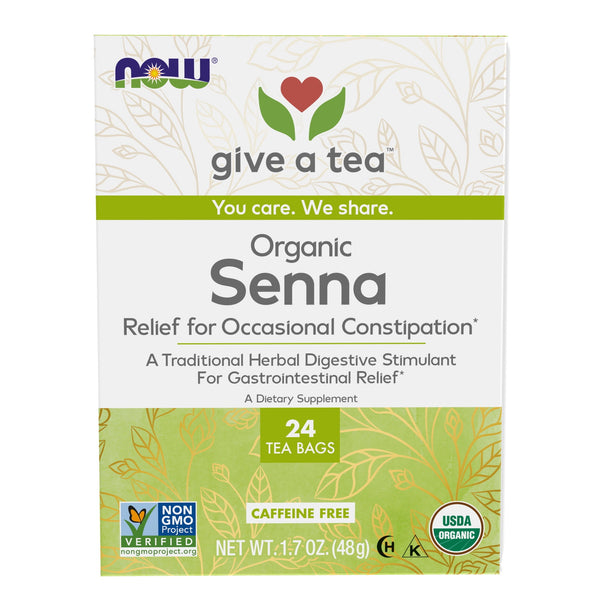 NOW Foods Give a Tea™ Organic Senna Herbal Laxative* Caffeine-Free · Té