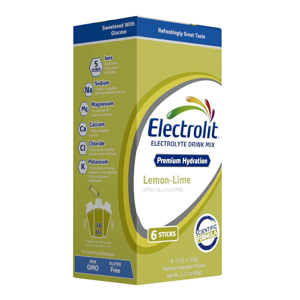 Electrolit Hydration Powder Lemon-Lime · Polvo para agua · 6 pzas de 15 g