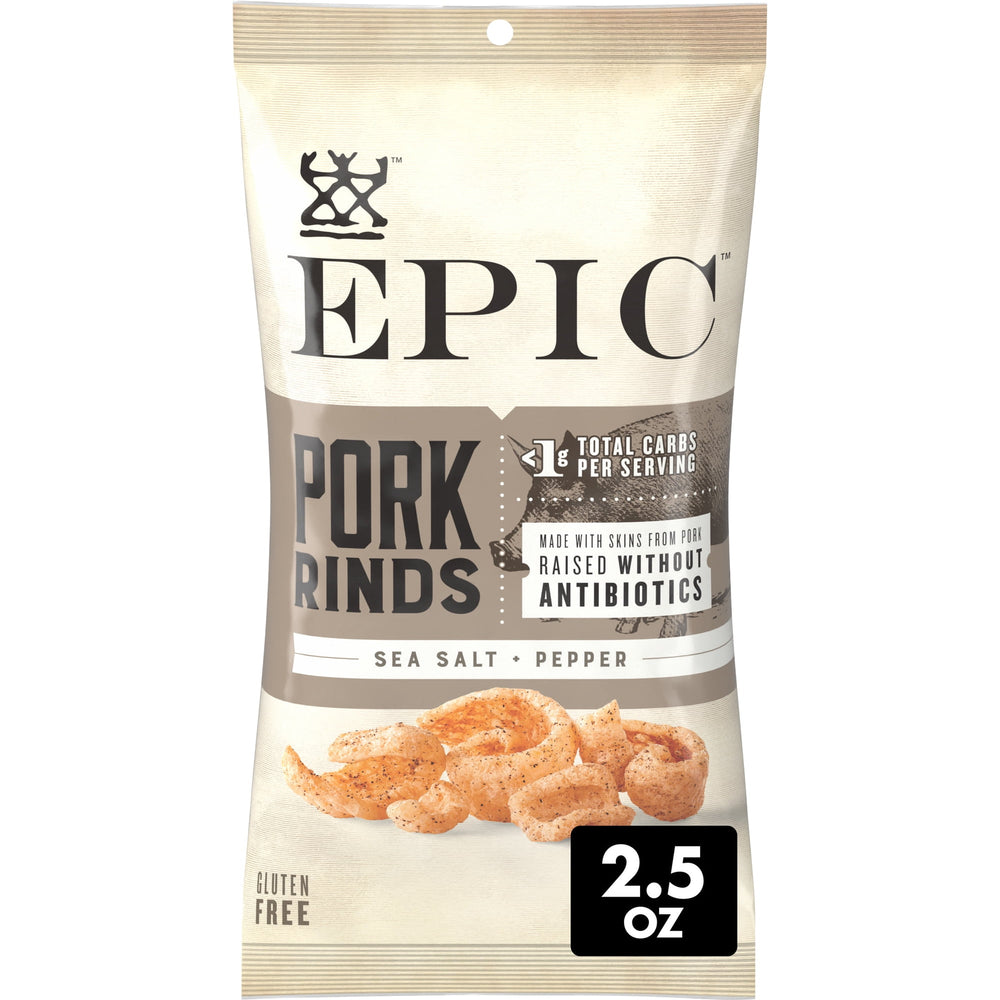EPIC Sea Salt and Pepper Pork Rinds and Paleo Friendly · Frituras · 71 g