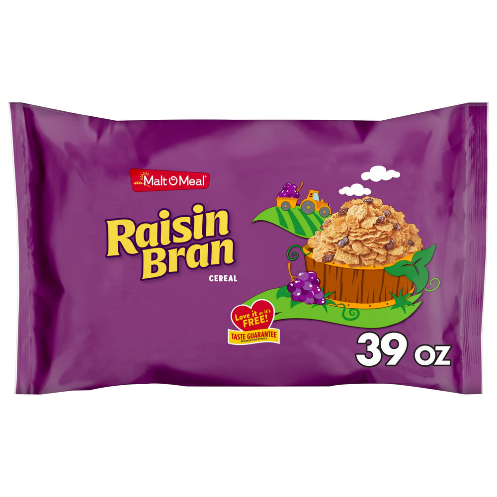Malt-O-Meal Raisin Bran · Cereal · 1106 g · bolsa · tamaño familiar