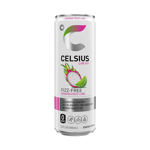 CELSIUS Fizz Free Dragon Fruit Lime Functional · Bebida energética · 355 ml · lata