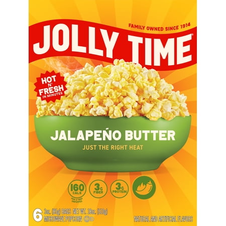 JOLLY TIME Jalapeño Butter · Palomitas · 6 pzas de 85 g