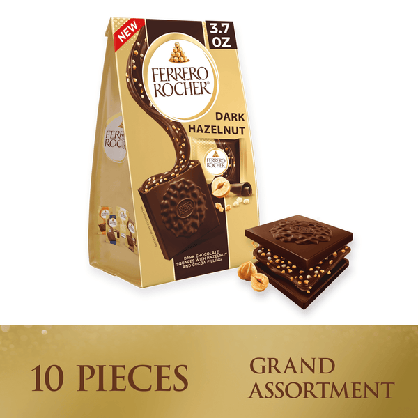 Ferrero Rocher Premium Dark Hazelnut chocolate squares · Caramelos · 105 g