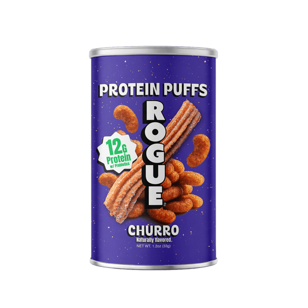 Rogue Protein Puffs Churro · Snack dulce · 34 g · lata