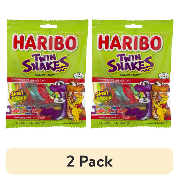 Haribo Twin Snakes Sweet & Sour Gummi Candies · Gomitas · 2 pack de 142 g