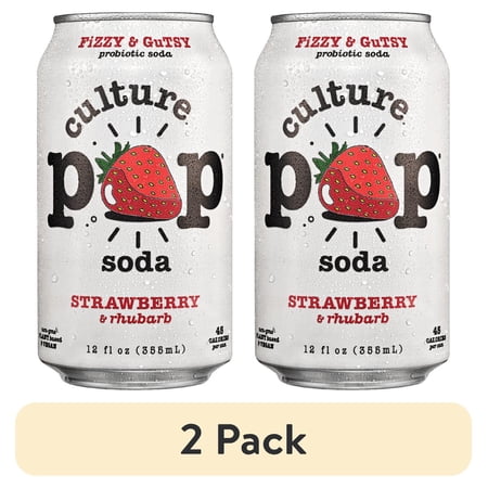 Culture Pop Soda Strawberry Rhubarb Probiotic Soda · Refresco · 2 pack de 355 ml