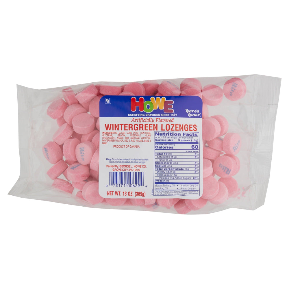 Howe Wintergreen Lozenges Mint · Chicles y mentas · 369 g · bolsa