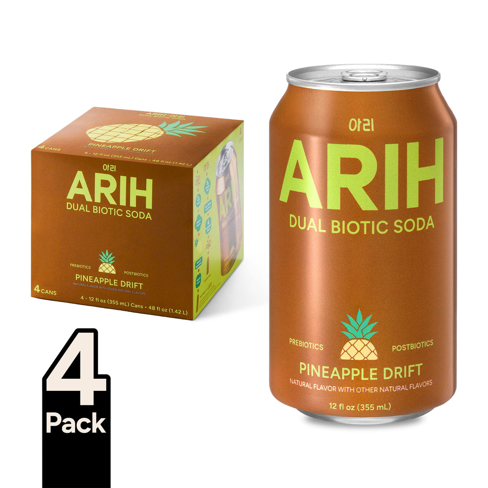 ARIH Dual Biotic Soda Pineapple Drift · Refresco · 4 pack de 355 ml