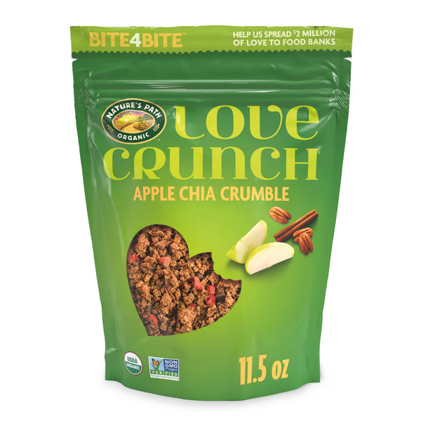 Love Crunch Organic Apple Chia Crumble · Granola · 326 g · sobre