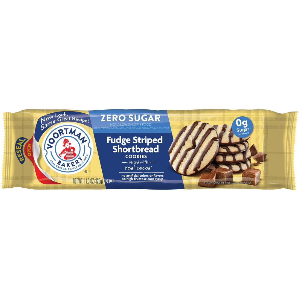 VOORTMAN Bakery Fudge Striped Zero Sugar · Galletas · 320 g