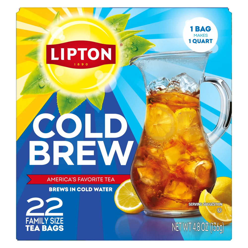 Lipton Cold Brew Black Tea · Té · 22 pzas · tamaño familiar