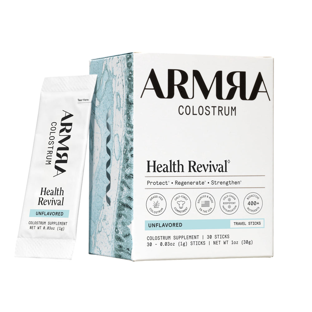 ARMRA Colostrum Unflavored Travel Sticks · Calostro en polvo · 30 sobres