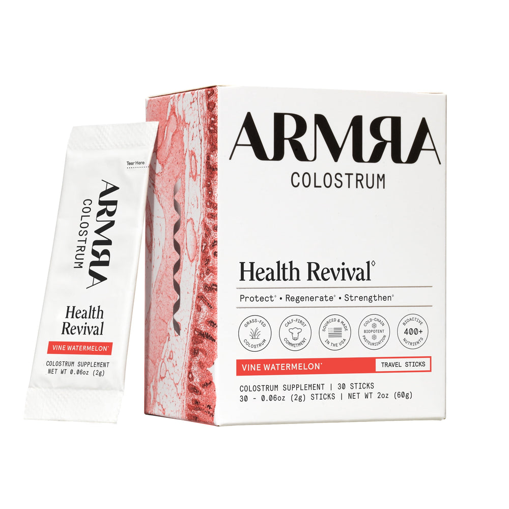 ARMRA Colostrum Vine Watermelon Travel Sticks · Calostro en polvo · 30 sobres