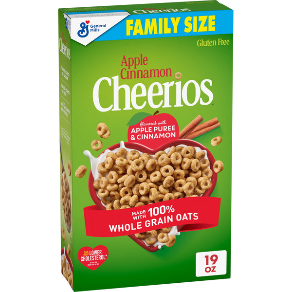 Apple Cinnamon Cheerios Heart Healthy sin gluten · Cereal · 539 g · tamaño familiar