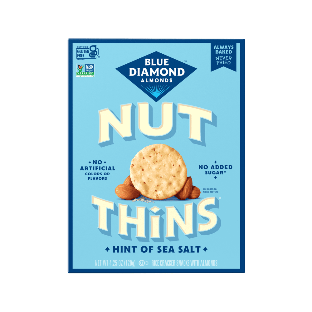 Blue Diamond Nut-Thins Hint of Sea Salt sin gluten · Galletas saladas · 120 g