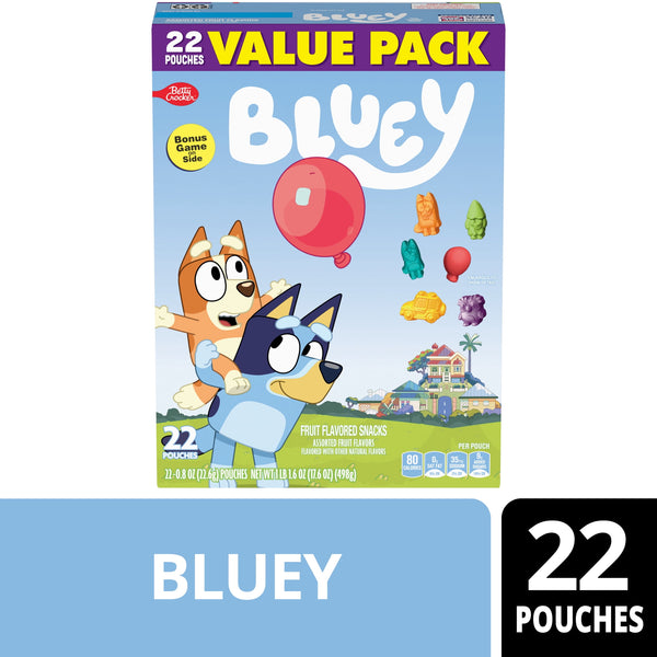 Betty Crocker Bluey · Gomitas de fruta · 22 pzas de 23 g