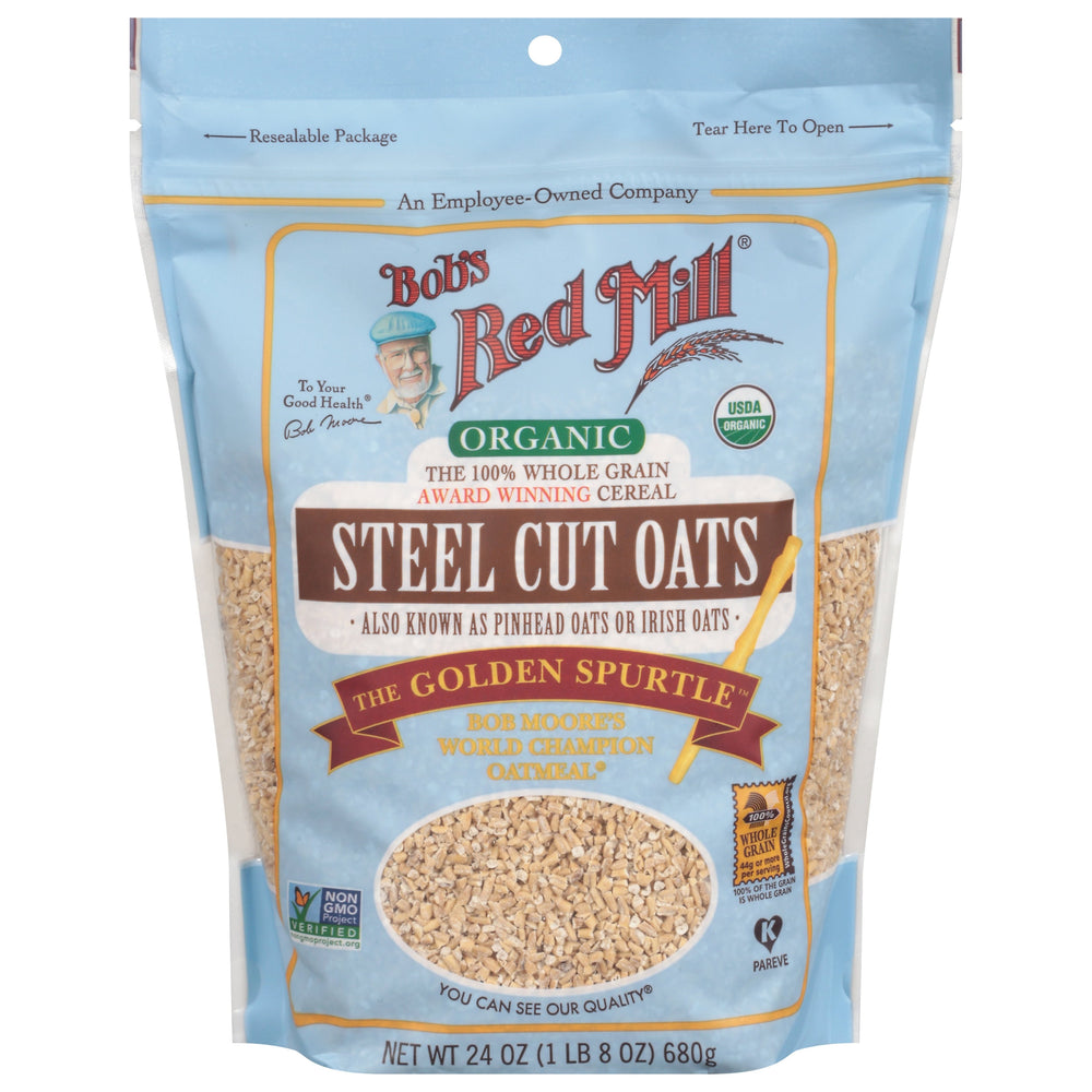 Bob's Red Mill Organic Steel Cut Oats · Avena y hot cakes · 680 g · bolsa