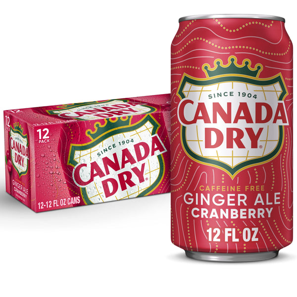 Canada Dry Cranberry Ginger Ale sin cafeína · Refresco · 12 latas de 355 ml