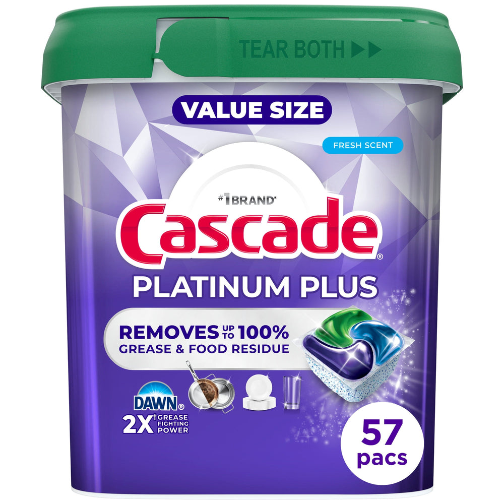 Cascade Platinum Plus · Detergente lavavajillas · 57 pods