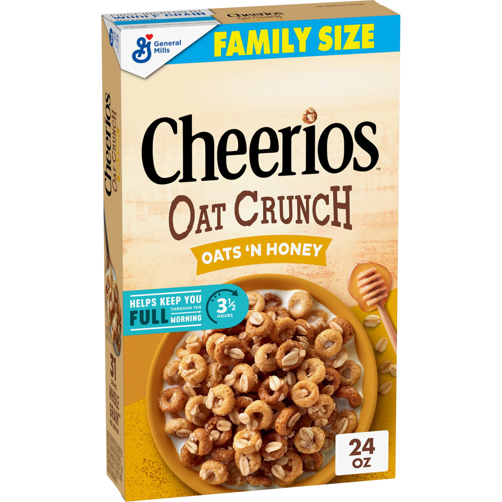 Cheerios Oat Crunch Oats 'N Honey · Avena y hot cakes · 680 g · tamaño familiar