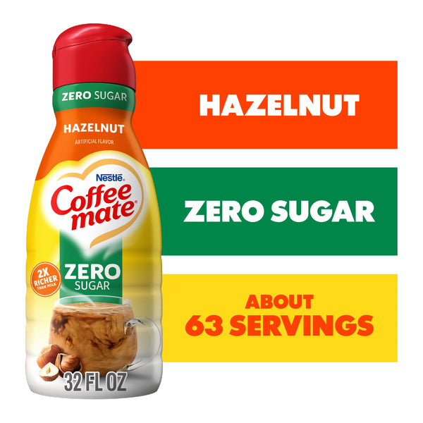 Coffee mate Hazelnut Zero Sugar · Crema para café · 946 ml · botella