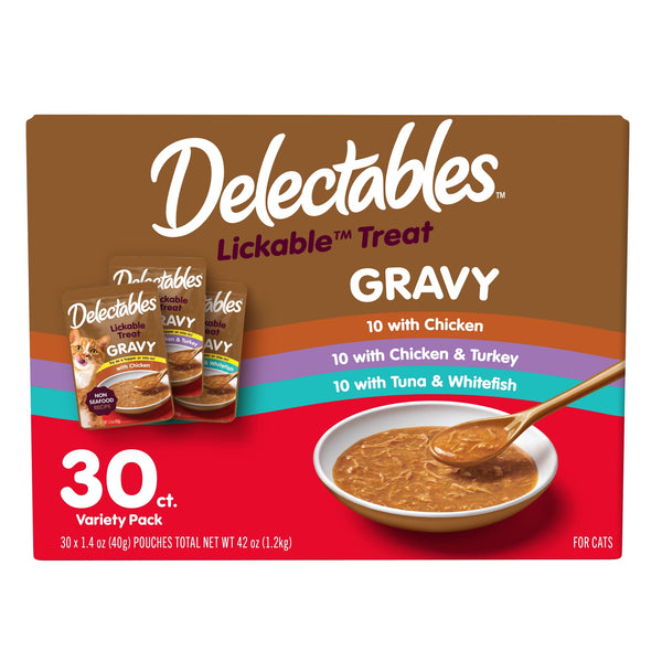 Delectables Lickable Treats · Premios húmedos para gatos · 30 sobres de 40 g