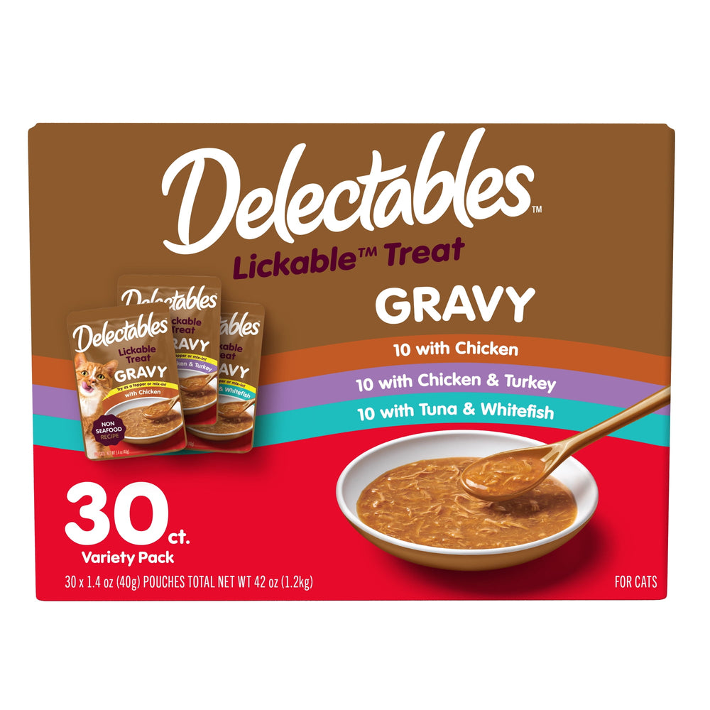 Delectables Lickable Treats · Premios húmedos para gatos · 30 sobres de 40 g