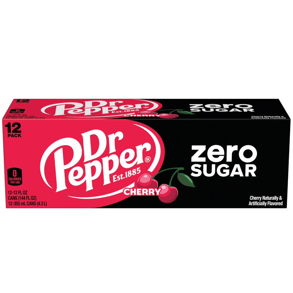Dr Pepper Cherry Zero Sugar · Refresco · 12 latas de 340 g
