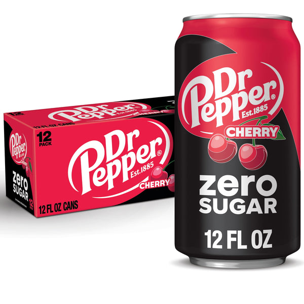 Dr Pepper Cherry Zero Sugar · Refresco · 12 latas de 355 ml
