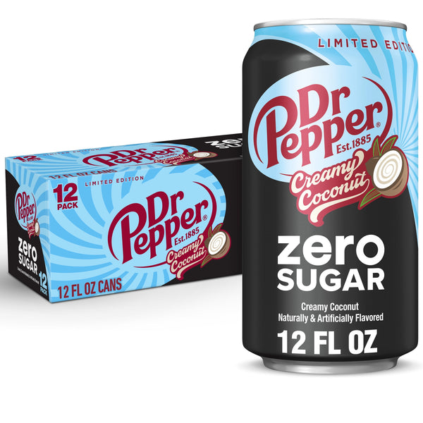 Dr Pepper Creamy Coconut Zero Sugar · Refresco · 12 latas de 355 ml