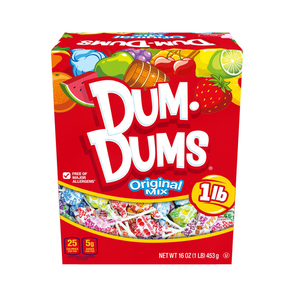 Dum Dums Original Mix Lollipop Suckers Assorted · Caramelos · 454 g · caja