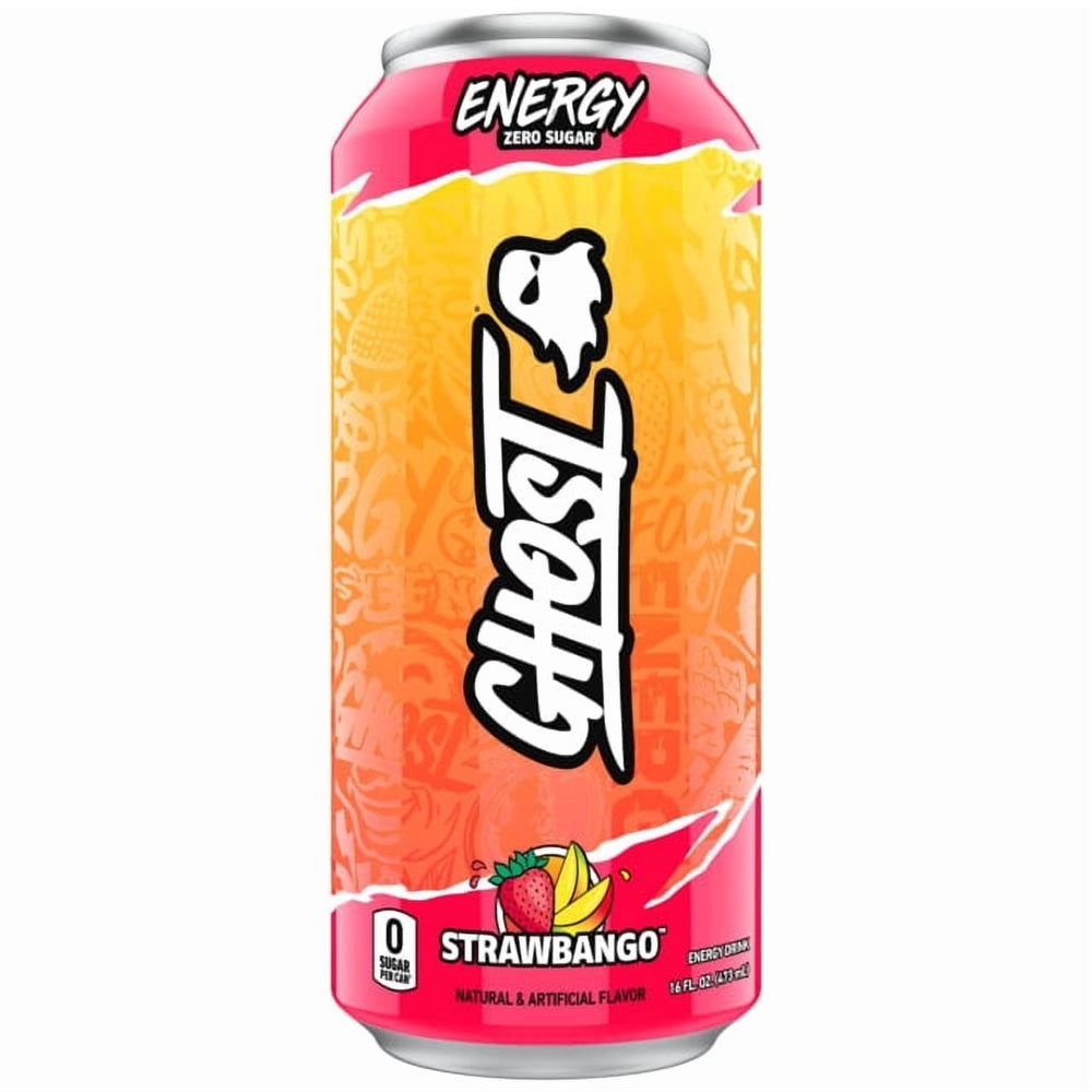 GHOST® ENERGY Strawbango Zero Sugar · Bebida energética · 473 ml · lata