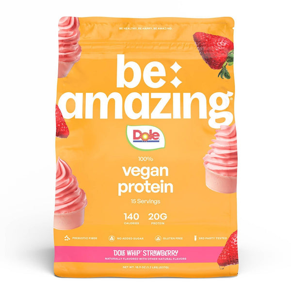 be:amazing Vegan Protein Dole Whip Strawberry · Proteína vegana en polvo · 537 g (15 porciones)