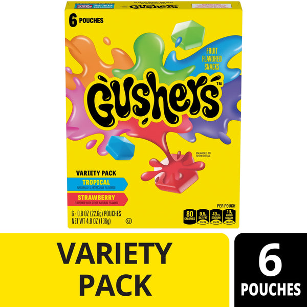 Gushers Fruit Variety Pack Tropical and Strawberry · Dulce · 6 pzas de 136 g