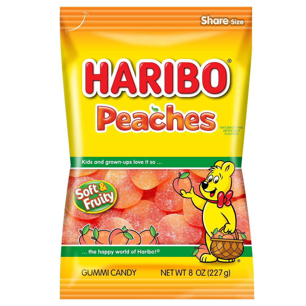 HARIBO Peaches Fruity Peach · Gomitas · 227 g · bolsa · tamaño para compartir