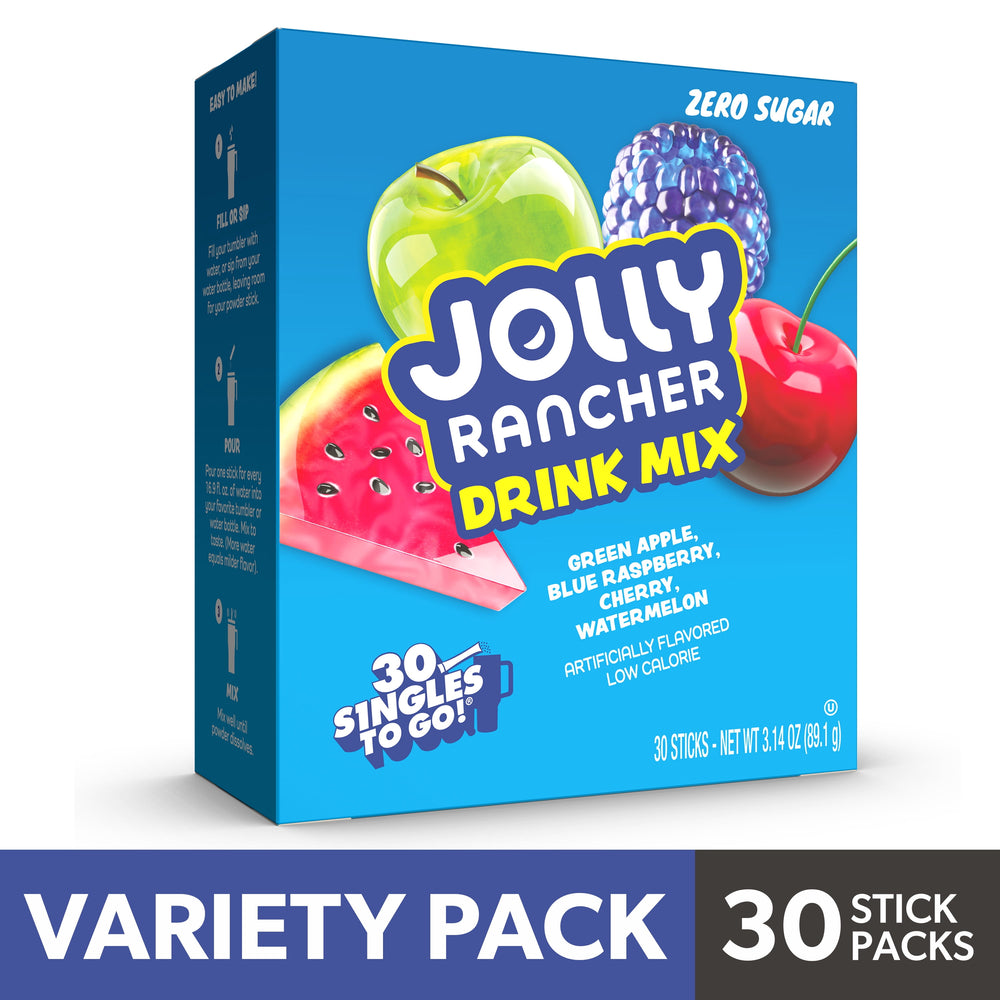 Jolly Rancher Variety Zero Sugar · Polvo para agua · 30 pzas
