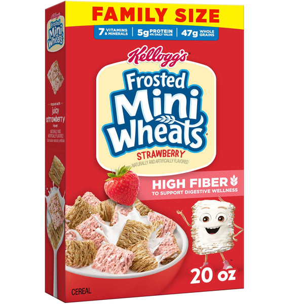 Kellogg's Frosted Mini-Wheats Strawberry · Cereal · 567 g · tamaño familiar