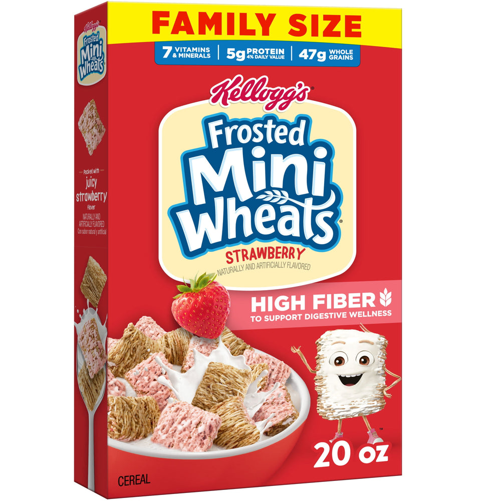 Kellogg's Frosted Mini-Wheats Strawberry · Cereal · 567 g · tamaño familiar