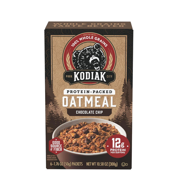 Kodiak Protein-Packed Chocolate Chip Packets · Avena y hot cakes · 6 pzas de 50 g