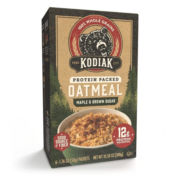 Kodiak Protein-Packed Maple Brown Sugar Packets · Avena y hot cakes · 6 pzas de 50 g