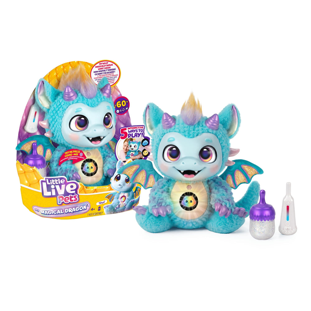 Little Live Pets Magical Dragon Skye · Peluche interactivo · 28 cm