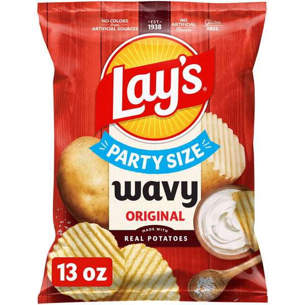 Lay's Wavy Original · Papas · 369 g · bolsa · tamaño fiesta