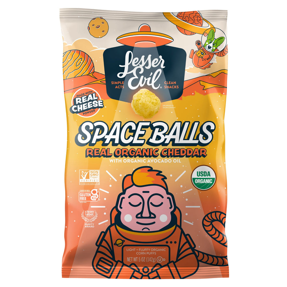 LesserEvil Space Balls Real Cheese · Snack salado · 142 g