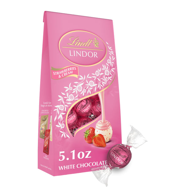 Lindt LINDOR Strawberries and Cream White Chocolate · Chocolate · 145 g · bolsa